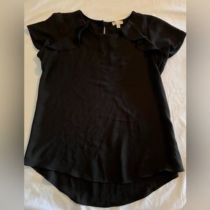 Medium charming charlie black rayon polyester summer spring womens misses blouse